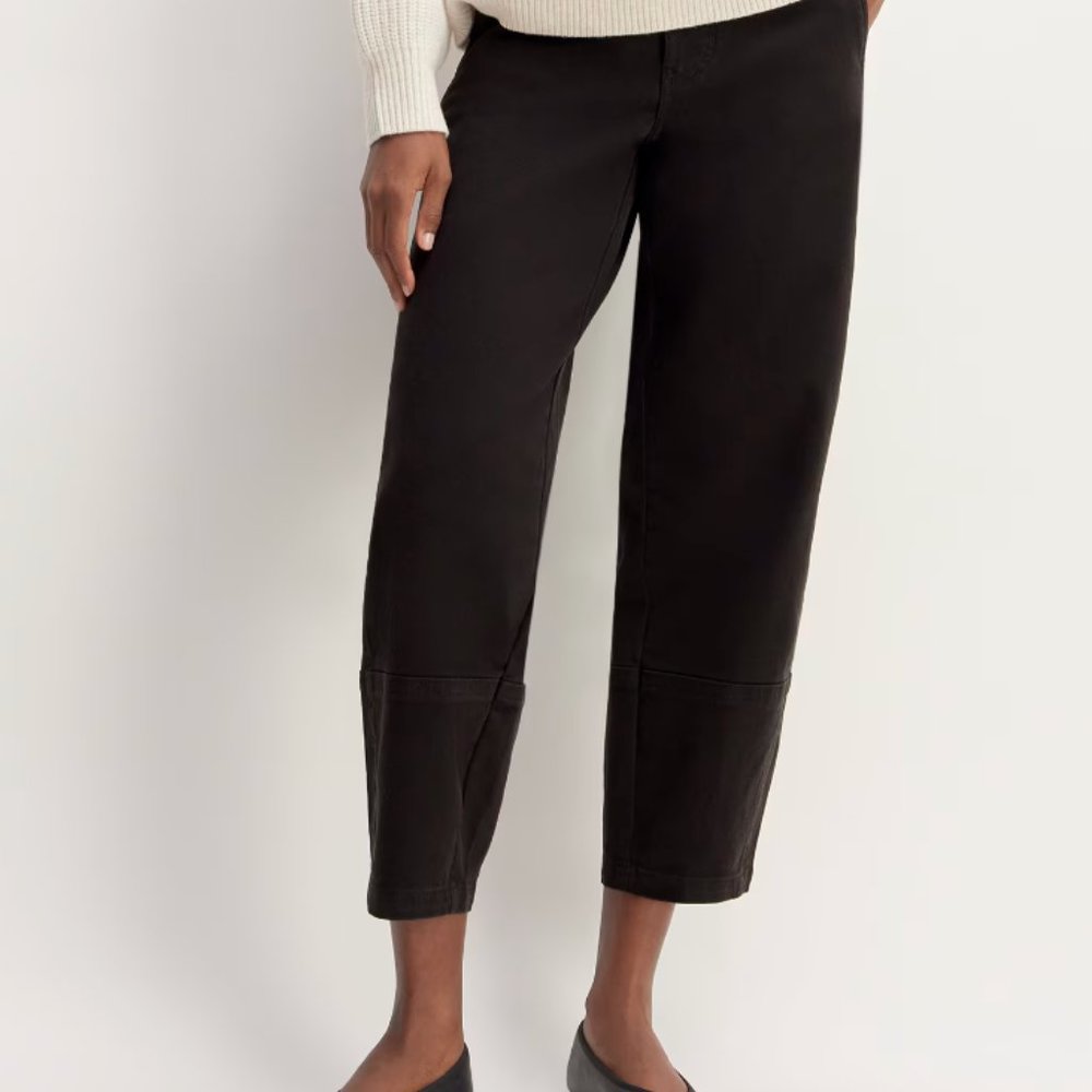 Everlane The Utility Barrel Pant, Black, Size 4